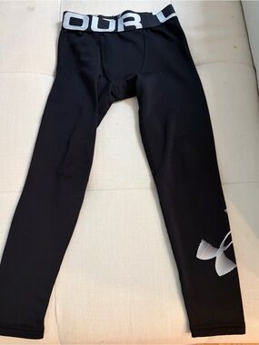 Under Armour Kids Black Logo Compression Leggings